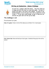 Worksheets for kids - writing-an-expalnation-games-challenge